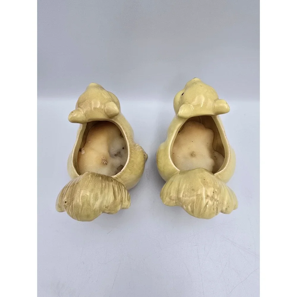 Squirrel‎ Candle Holder Set Unisex OS Yellow Good Ceramic Woodland Retro MCM